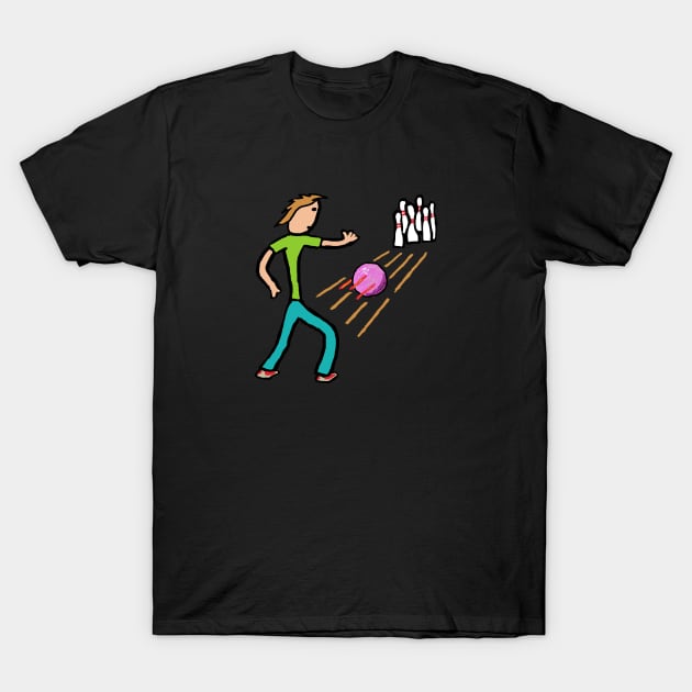 Ten Pin Bowling T-Shirt by Mark Ewbie